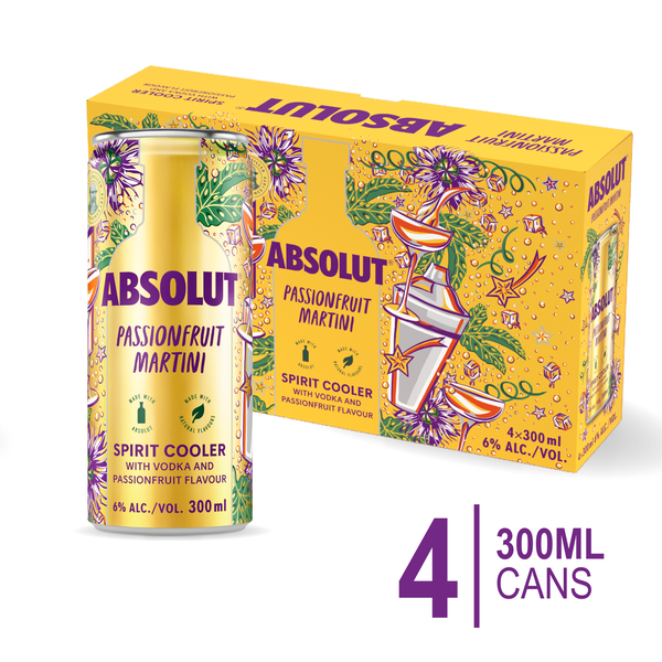 Absolut Passion Fruit Martini 4 x 300ml