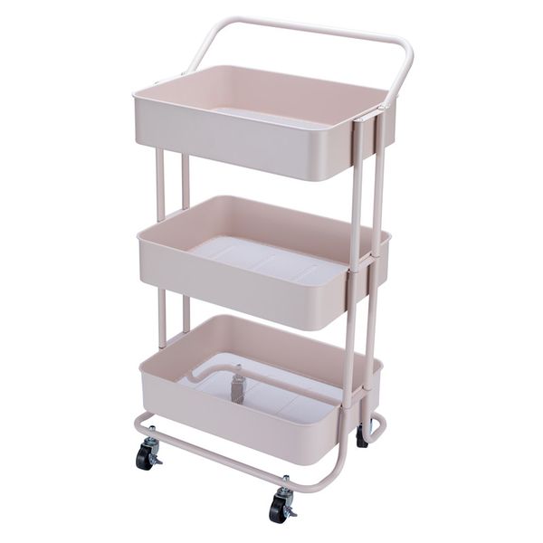 Multifunctional Trolley Kitchen Storage Rack - Pink