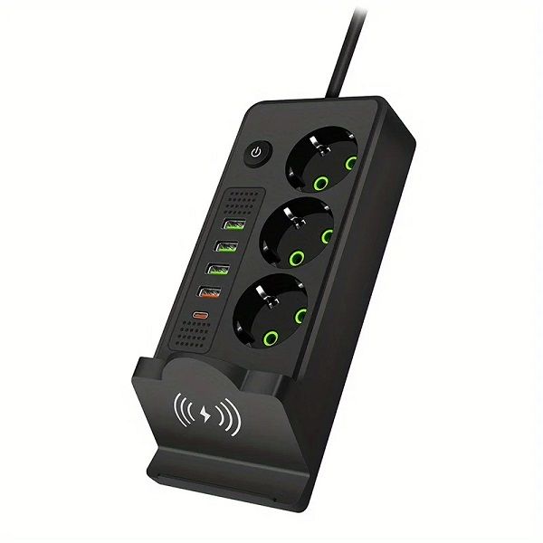 2M 220V 10A 2500W Round 2 Pin Power Socket Adapter