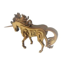 Unicorn Mythical Animal Girls 3D Puzzle Wooden 3D Model Everything Laser