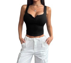 Slim-fit Solid color Knitted Camisole