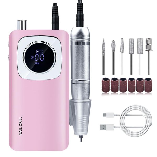 Nail Drill Machine, Electric Files RechargeableDrill45000RPM Drill Machine