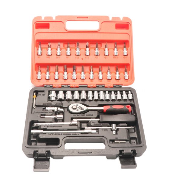 1/4 Socket Ratchet Wrench Tools Kit - Set of 46