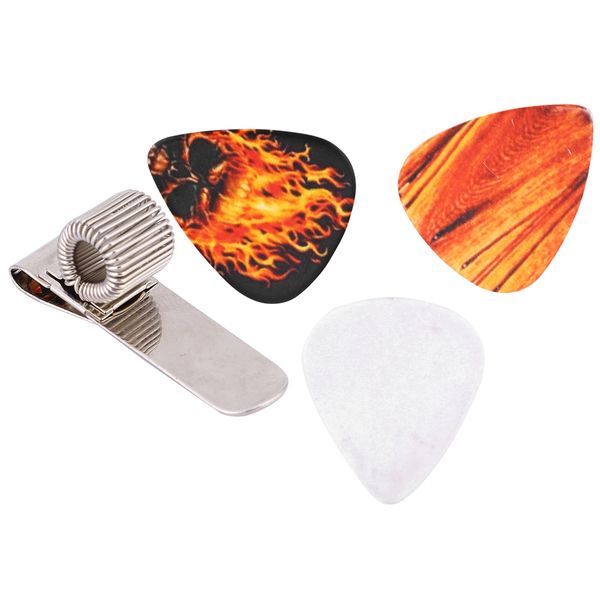Metal Guitar Pick Holder Clip with 3 Clips