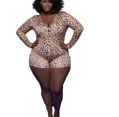 Animal Print Plus Size Pyjama Onesie
