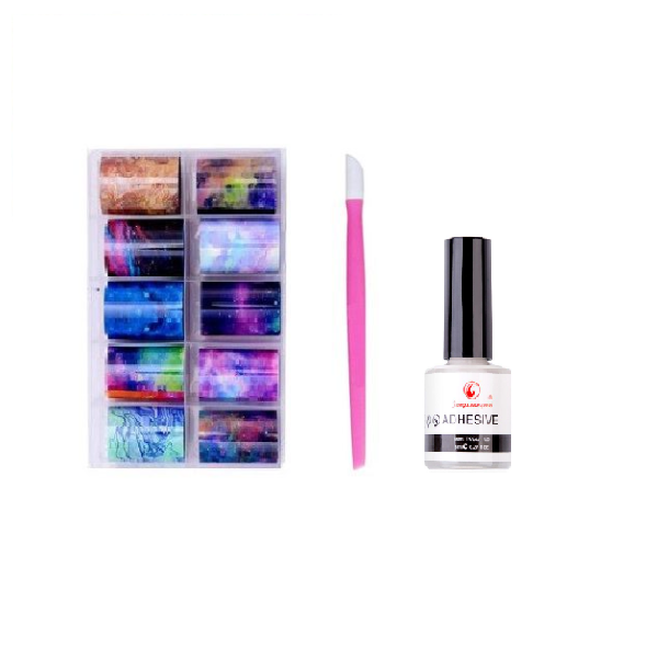 iMbali Nail Art Foil with Star Glue Set