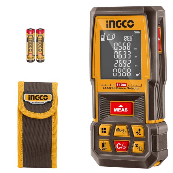 Ingco - Advanced Digital Laser Distance Detector with Pouch - 0.5-100m