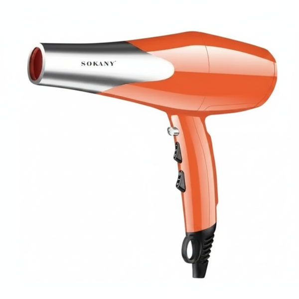 Sokany Professional 2000W Hair Dryer - Orange and Chrome Finish