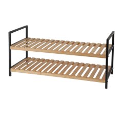 2-Tier | Modern | Wooden Shoe Rack