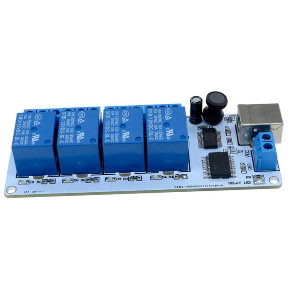 4 Way 5V Relay Module with Indicator Light and USB Interface