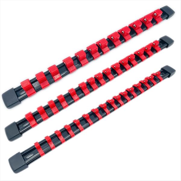 3 PCS Socket Organizer 1/2 3/8 1/4 Inch Drive Socket Rail Holders Heavy Dut