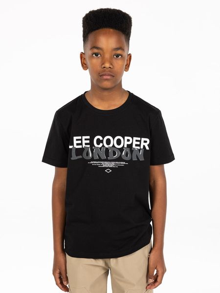Lee Cooper Boy's SS T-Shirt: Barney Black