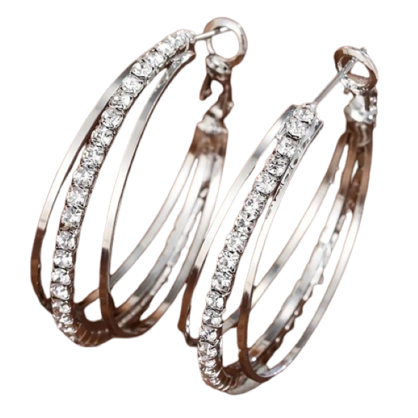 Luxury Multilayer Zircon Decor Hoop Earrings