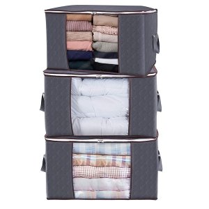 Creative Deco Set of 3 Large Storage Bags - Thick Fabric-Reinforced Handles