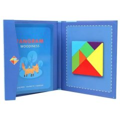 Wooden Jigsaw Magnetic Tangram Puzzle Book