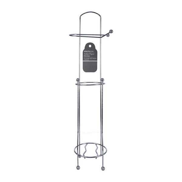 Toilet Roll Holder &amp; Dispenser - Bathroom Accessories - Chrome - 66cm