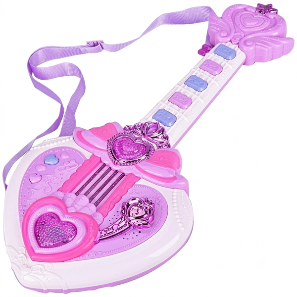 Kids Electronic Princess Toy Guitar Musical Play Set with Lights &amp; Strap