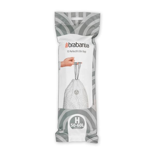 Brabantia - PerfectFit Bin Bags Code H 50-60L - 1 Roll with 10 Bags