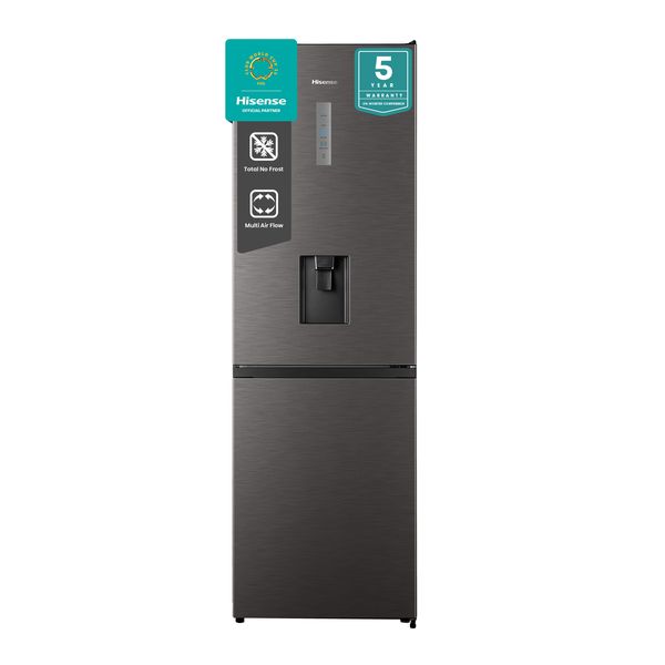 Hisense 298L Bottom Freezer Fridge with Water Dispenser-Titanium Inox