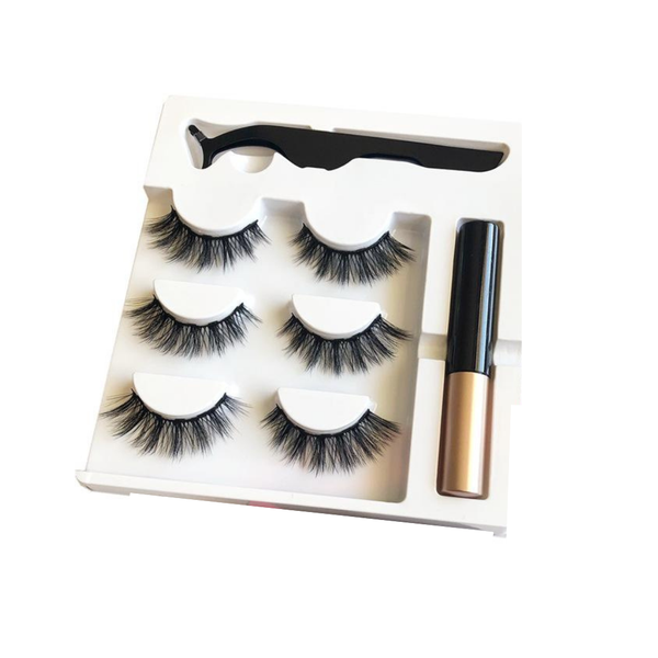 Volamor - Magnetic Eyeliner and Magnetic Eyelashes Set - 3 Pairs (6 Lashes)