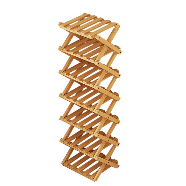 Bamboo Foldable Shoes Rack Shoe Organizer Free Standing Shelf for Bedroom