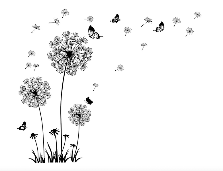 Decor Self Adhesive Dandelion Wall Decal Sticker - 90cm