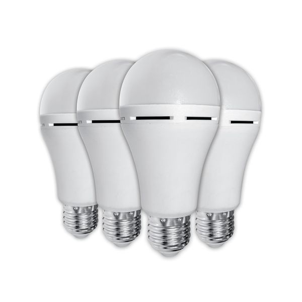 Elecstor 7W E27 Rechargeable Globe 1200mah A60 Cool White 4 Pack