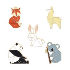 5 PCS Animal Enamel Pins Set Cartoon for Backpacks Jackets