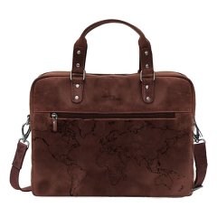 Genuine Leather Laptop Bag - World | 14" - 17