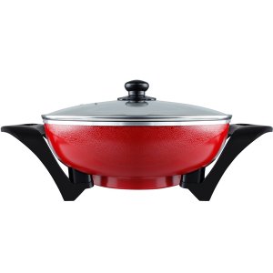 Mellerware Wok Adjustable Temperature Diecast Aluminium Red 33X9cm 1500W