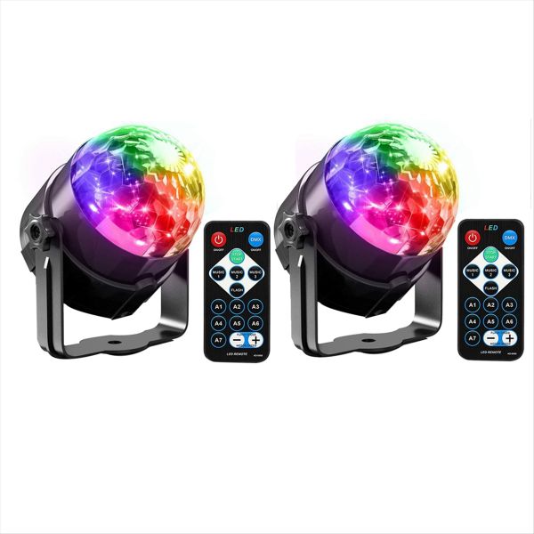 2Pcs Sound Activated Lights Dj Lighting Disco Ball Light (Eu)