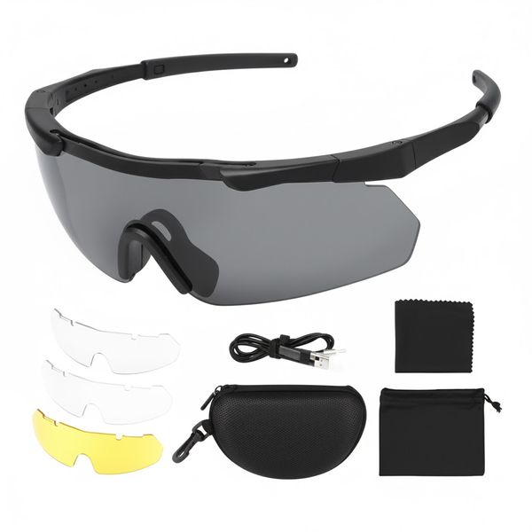 KuVut Tactical Eyewear Shooting Safety Glasses - Black