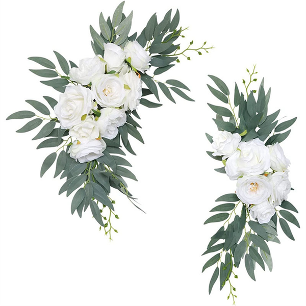Artificial Wedding Arch Flower Kit Eucalyptus Garland Welcome Sign,A