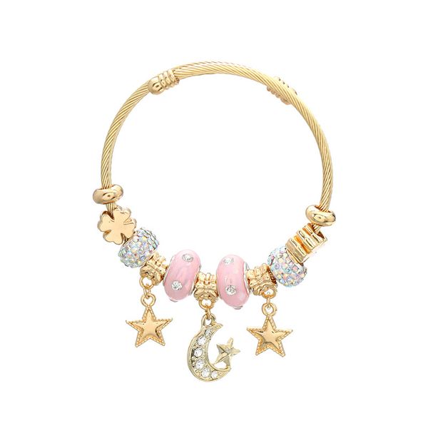 Bracelet With Star And Moon Pendant