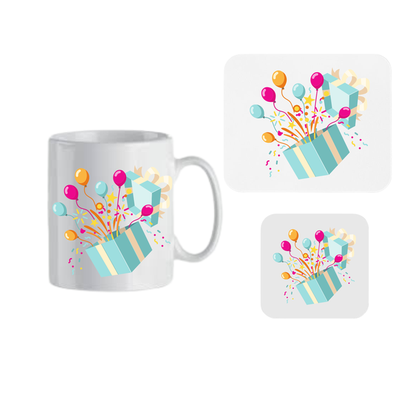 Box of Balloons Mug, Coaster and Mousepad