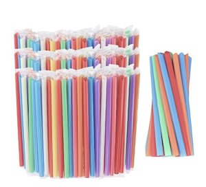 Vibrant Smoothie Straws - 200 Pack of Colourful Jumbo Straws