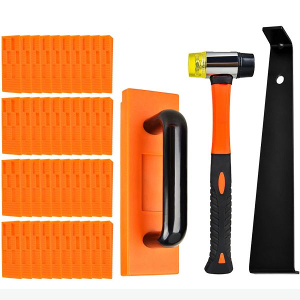 43 Pieces Household Wood Flooring Installation Tool Kit with Handle Hammer