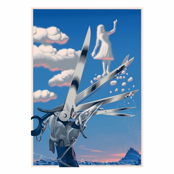 Edward Scissorhands Abstract Sky - A1 Poster