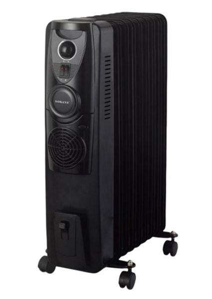 Sokany Electric Oil Filled Vertical Radiant Heater With Fan -9 Fins