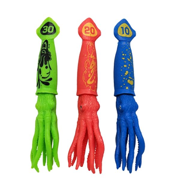 Squid Toys Pool Toys for Kids Throw Underwater Octopus Bath Toys - 3 Piece