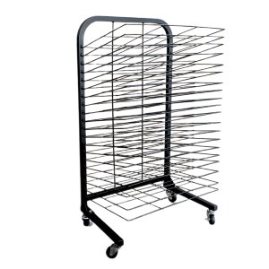 Mobile Art Drying Rack with 20 Removable Shelves and 4 Caster Wheels