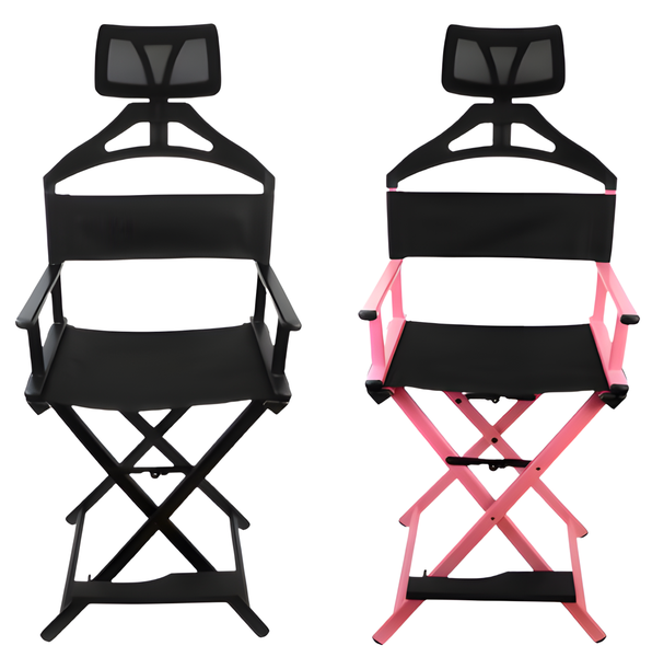 Fantasy Director Make-up Chair Foldable with Headrest 2 Units in 1 Set