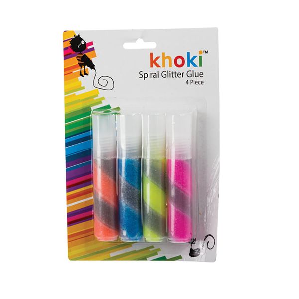 Bulk Pack X 4 Glitter Glue Spiral 4 Pc