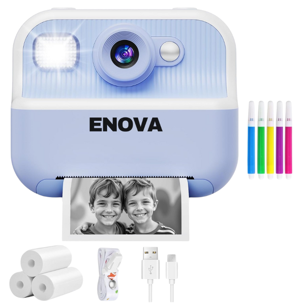 Enova - Print Digital Camera with 1080P Videos and Dual Camera - Blue