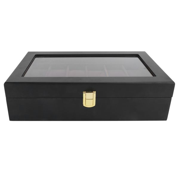 12-Grid Wooden Watch &amp; Jewelry Display Storage Box