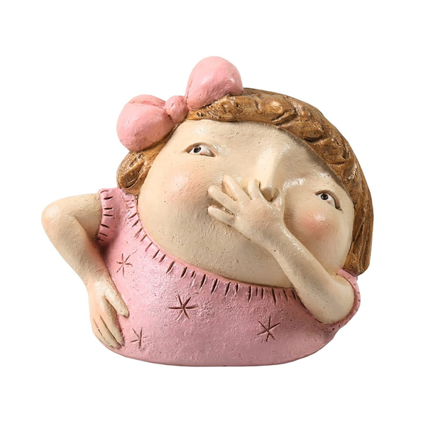 Girl Holding Nose Bathroom Statue, Funny Girl Bathroom Decor