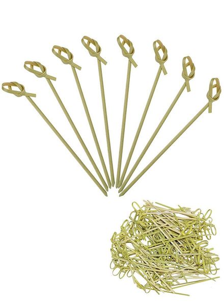 Bamboo Knot Fancy Toothpicks for Appetizers Party Food Fruit - 300 Pieces