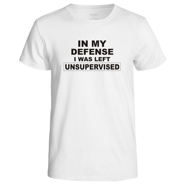 Qtees Africa In My Defense I Was Left Unsupervised White Mens T-Shirt