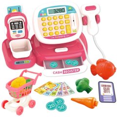 TEETO TOYS Electric Calculator Cash Register - Pretend Play Shopping Toy for Toddlers