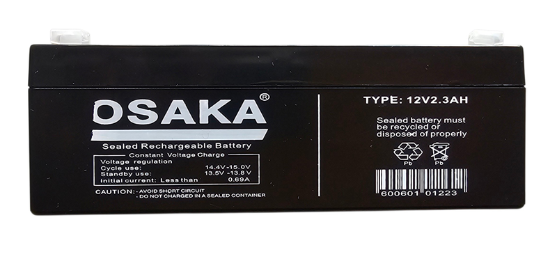 OSAKA 12V 2.3Ah Rechargeable Backup Battery